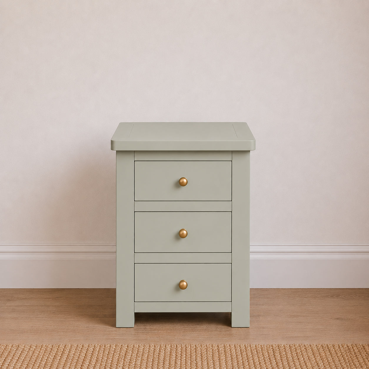Manor Pale Green 3 Drawer Bedside Table