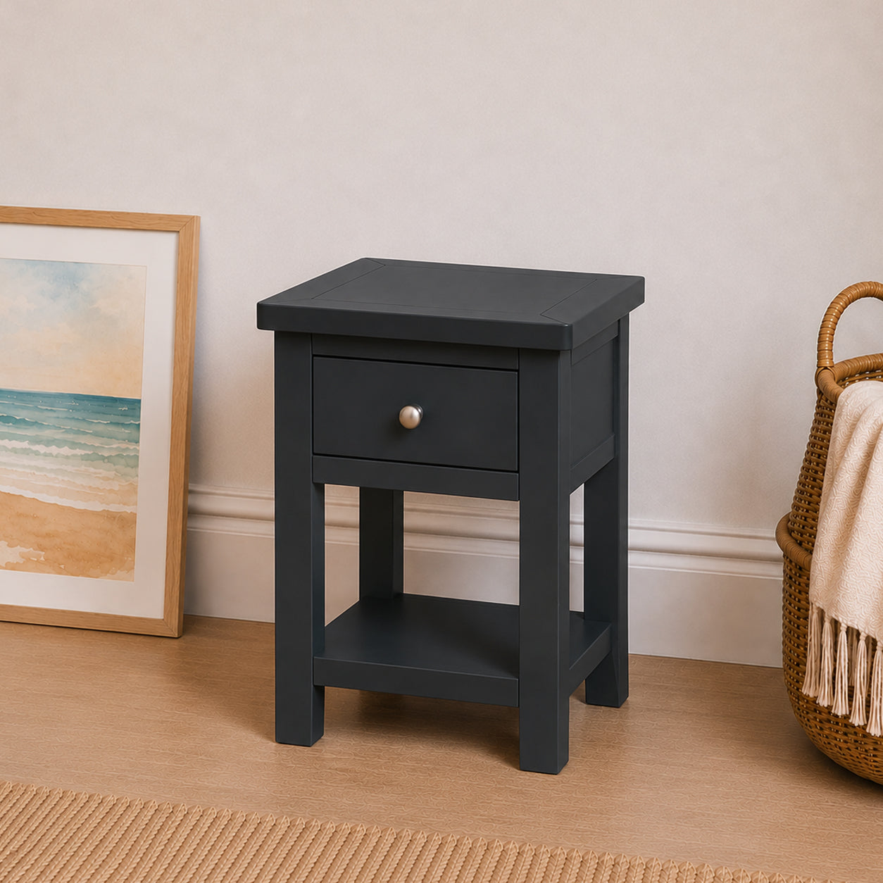 Table de chevet 1 tiroir Duchy Charcoal