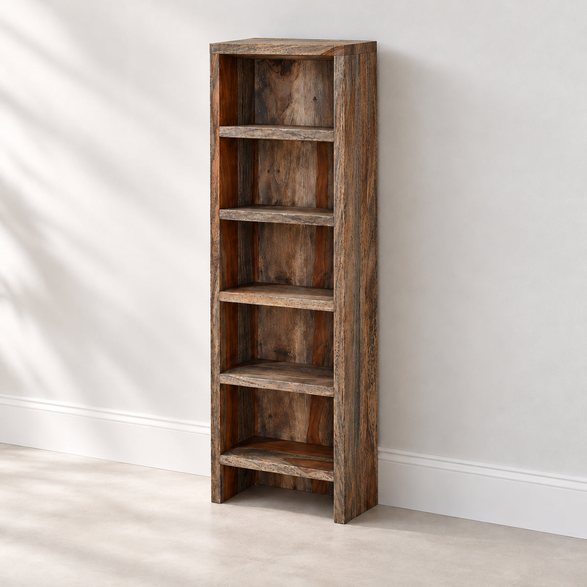 Solid Sheesham CD/DVD Rack/Tower - Narrow Bookcase