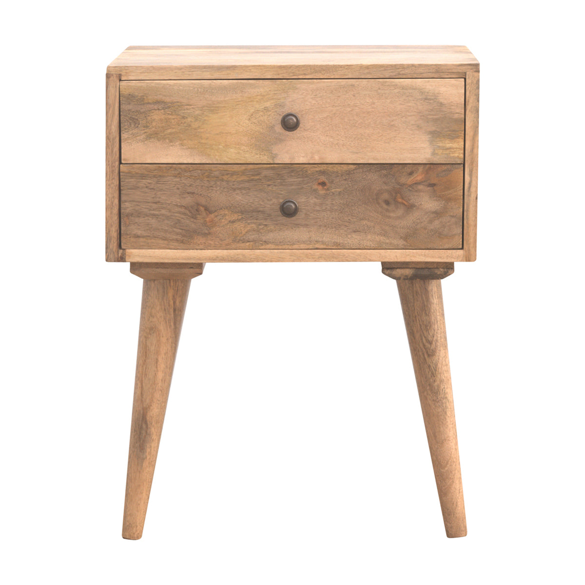 Modern Bedside with 2 Drawers / Oak-ish Finish