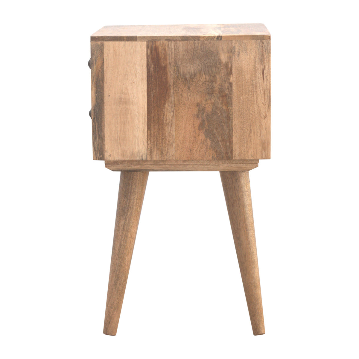 Modern Bedside with 2 Drawers / Oak-ish Finish