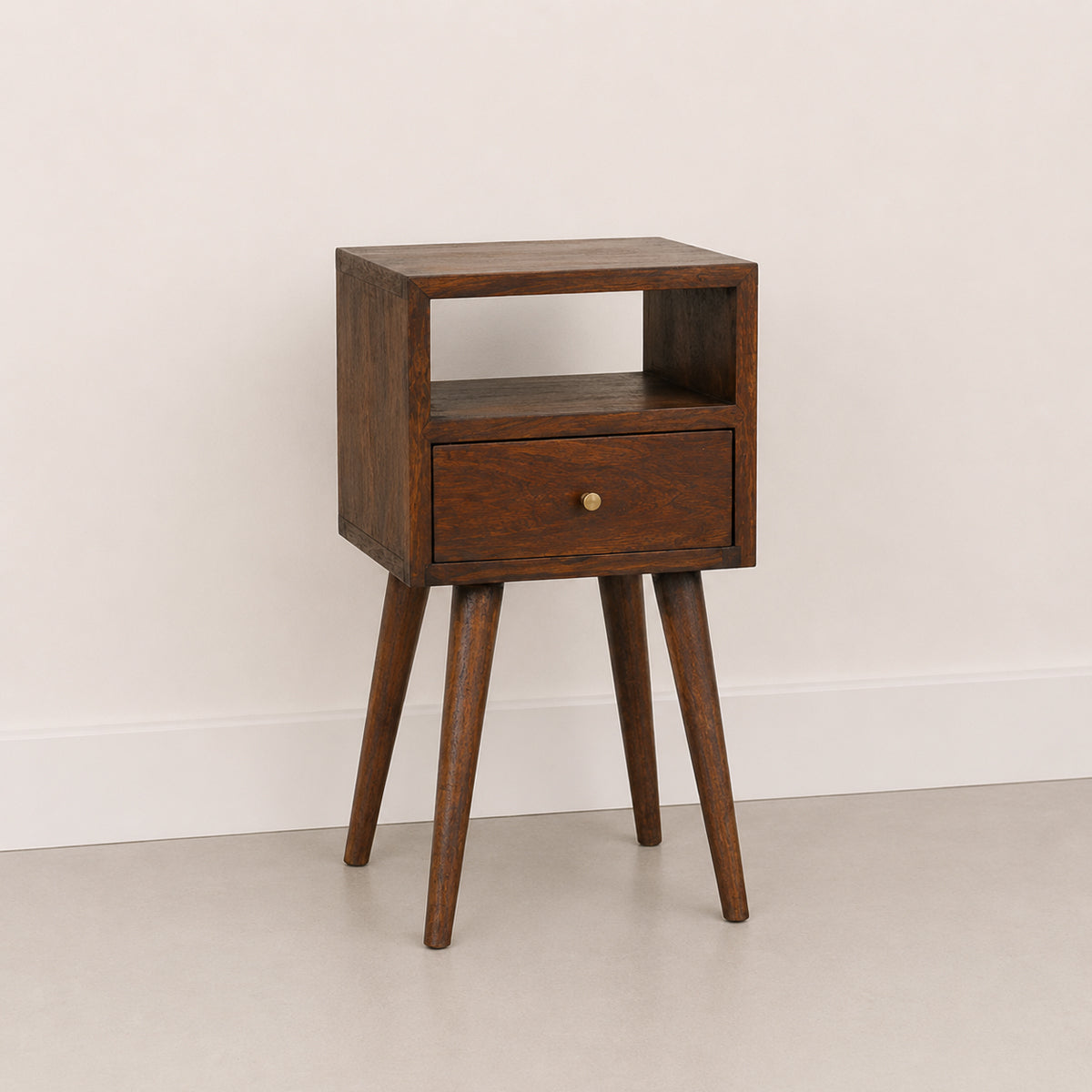 Mini Chestnut Bedside Table / Mango Wood