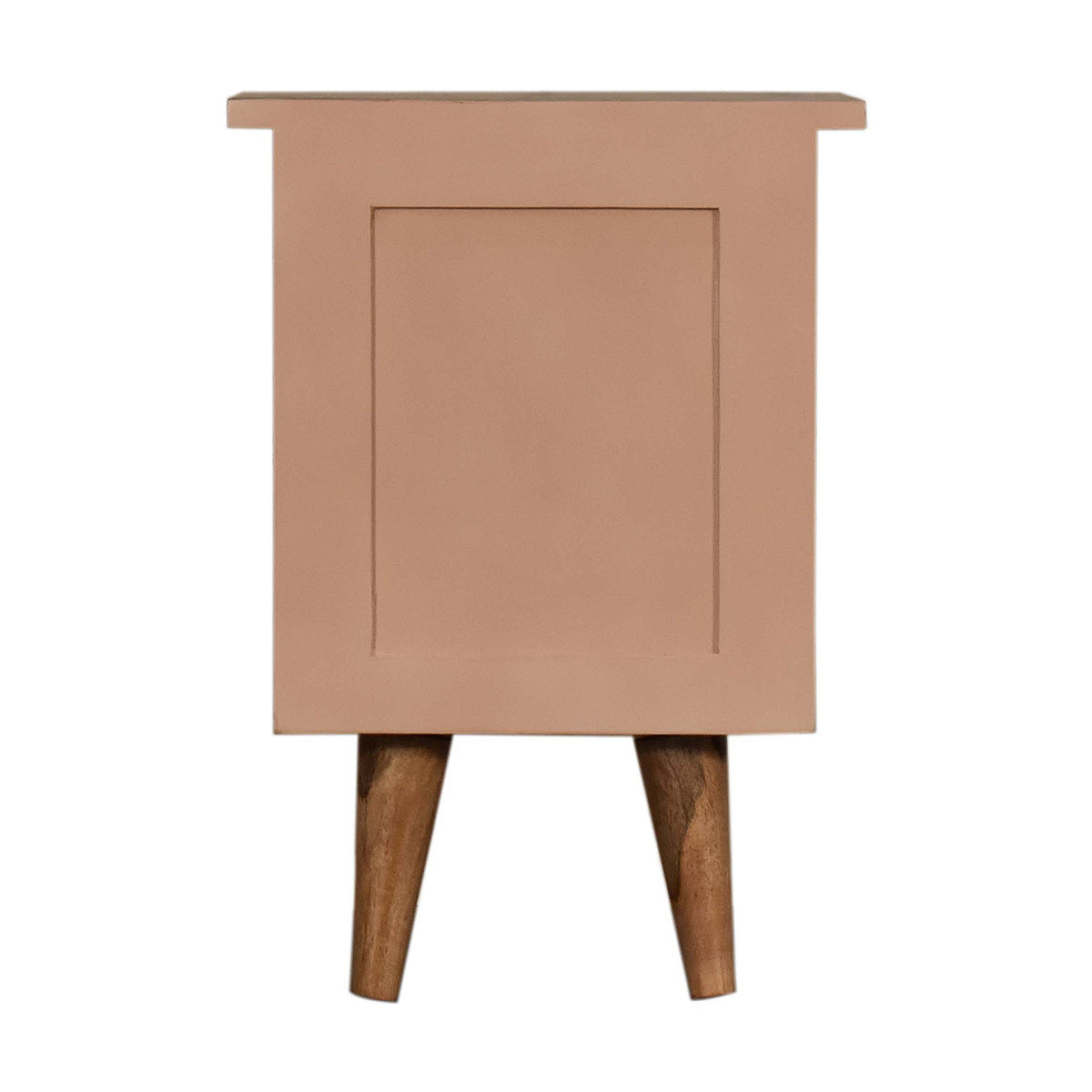 Blush Pink Hand Painted Artisan Bedside Table / Mango Wood