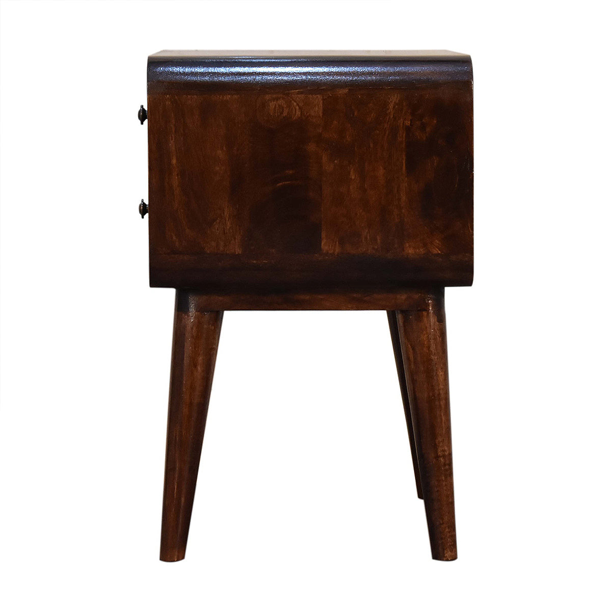 Curved Walnut Bedside Table / Mango Wood