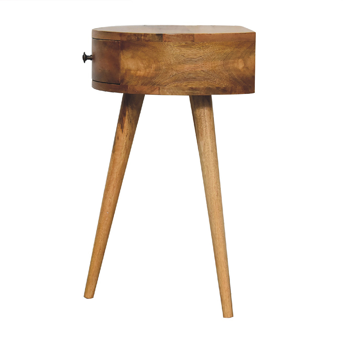 Mini Circular Wall Standing Bedside Table - 1 Drawer