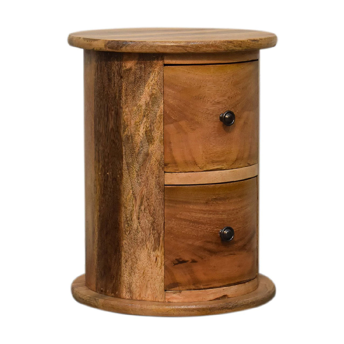 Mini 2 Drawer Classic Drum Chest - Mango Wood - H:40cm