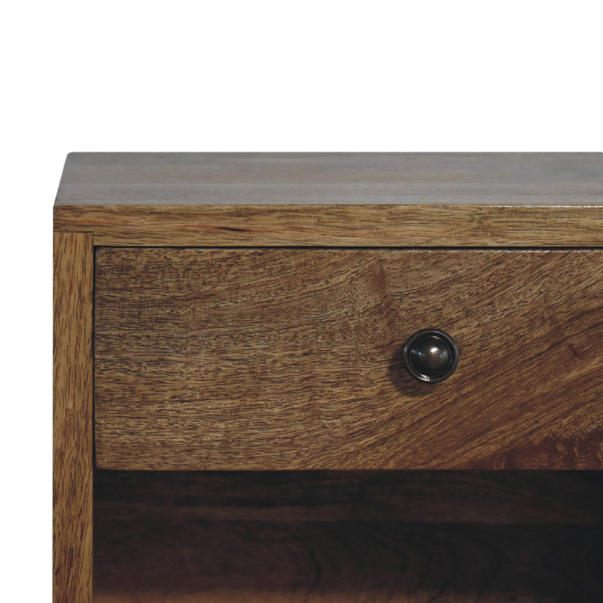 Mini Floating Classic Square Bedside Table - Oak ish Finish