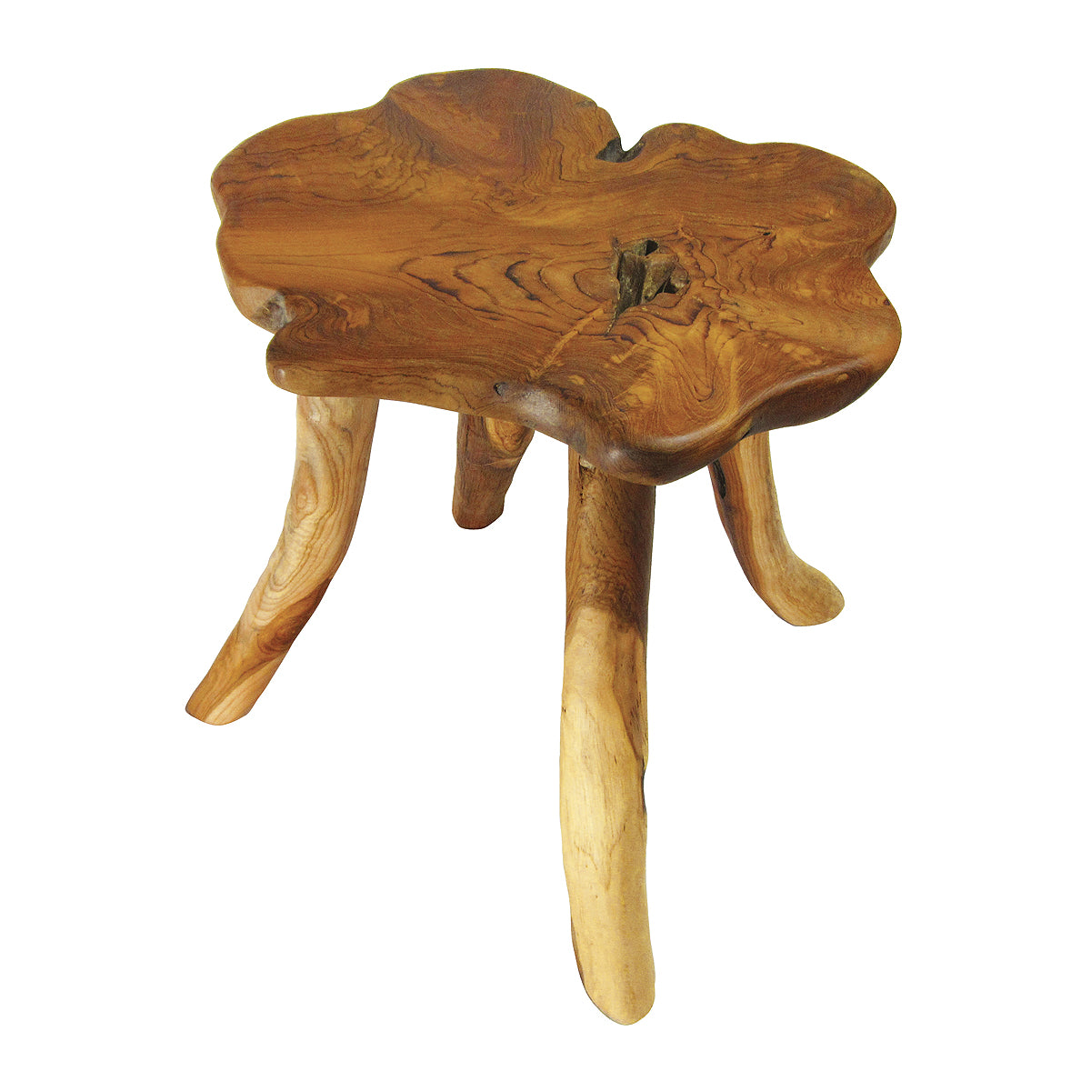 Root Curved Small Lamp Table - Solid Teak