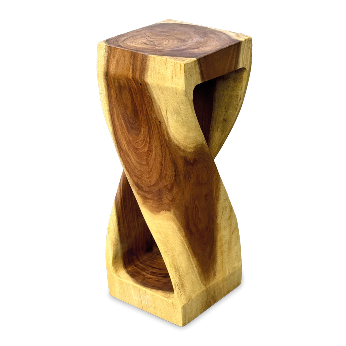 Large Twist Lamp Table - Solid Suar Wood