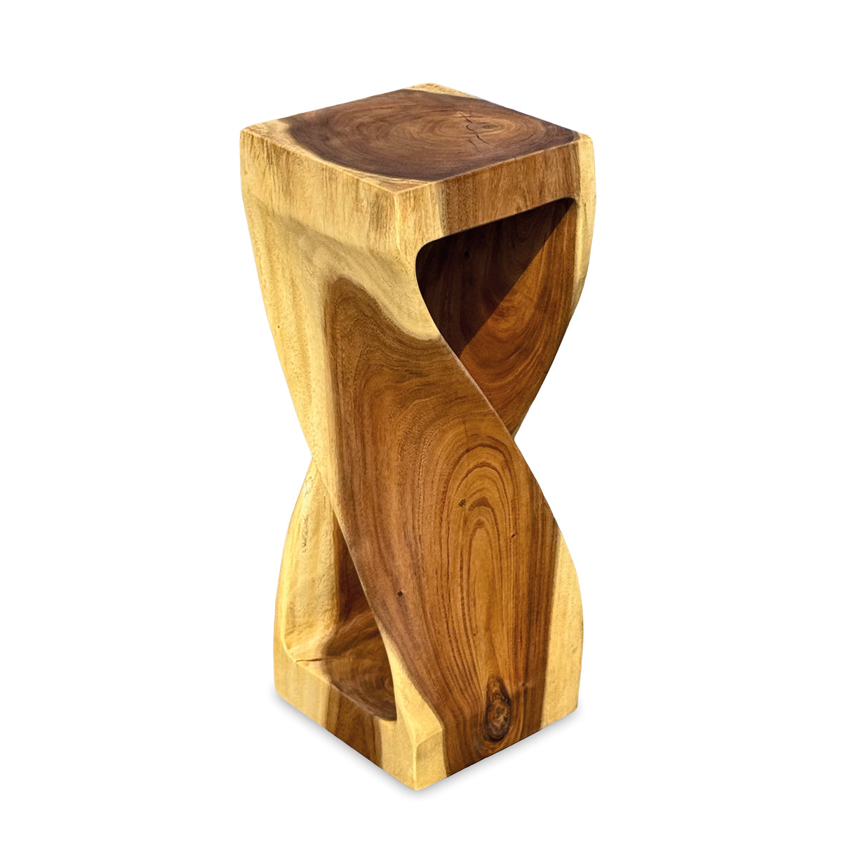 Large Twist Lamp Table - Solid Suar Wood