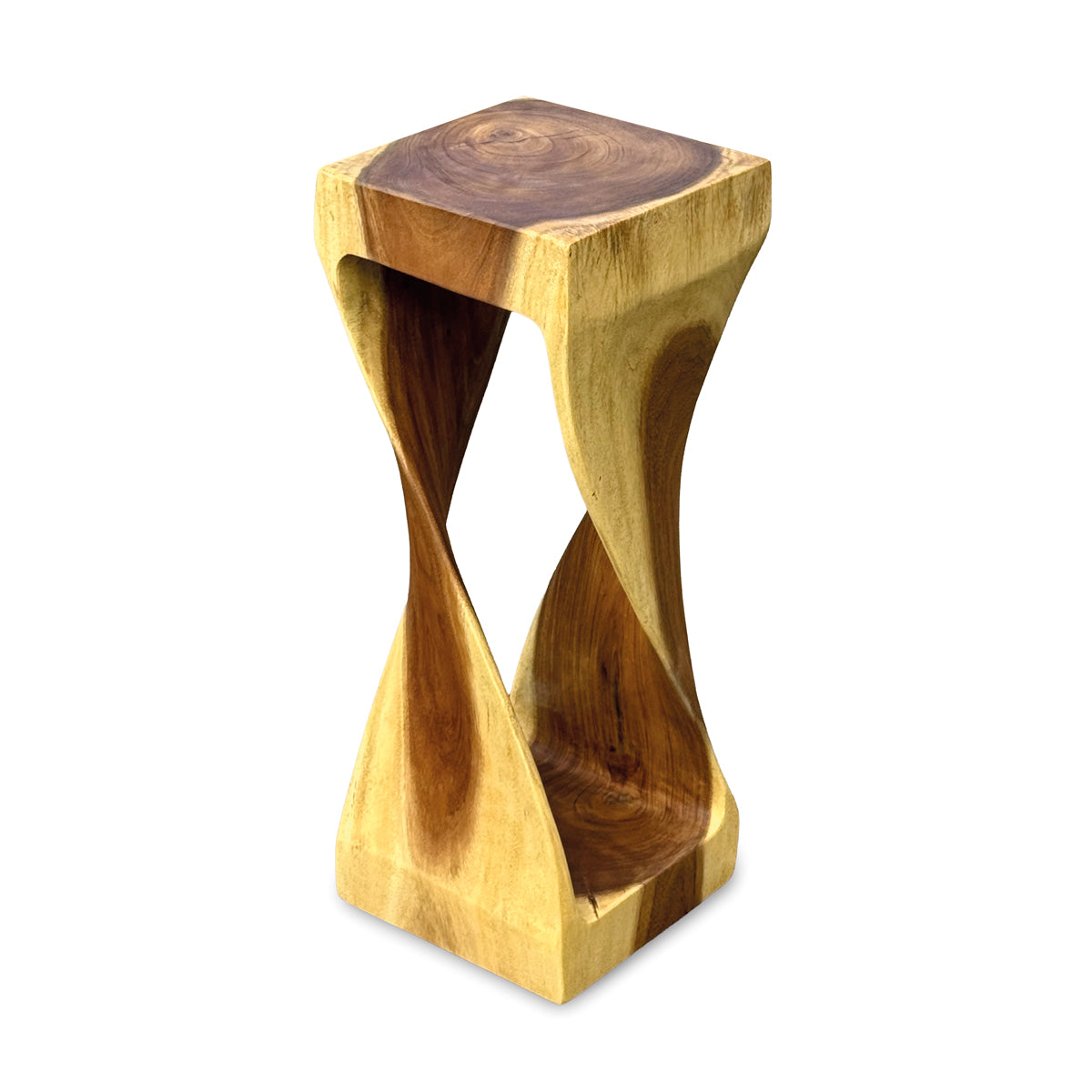 Large Twist Lamp Table - Solid Suar Wood