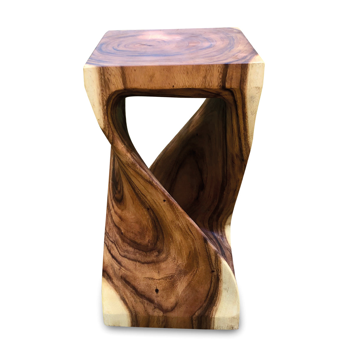 Large Twist Lamp Table - Solid Suar Wood