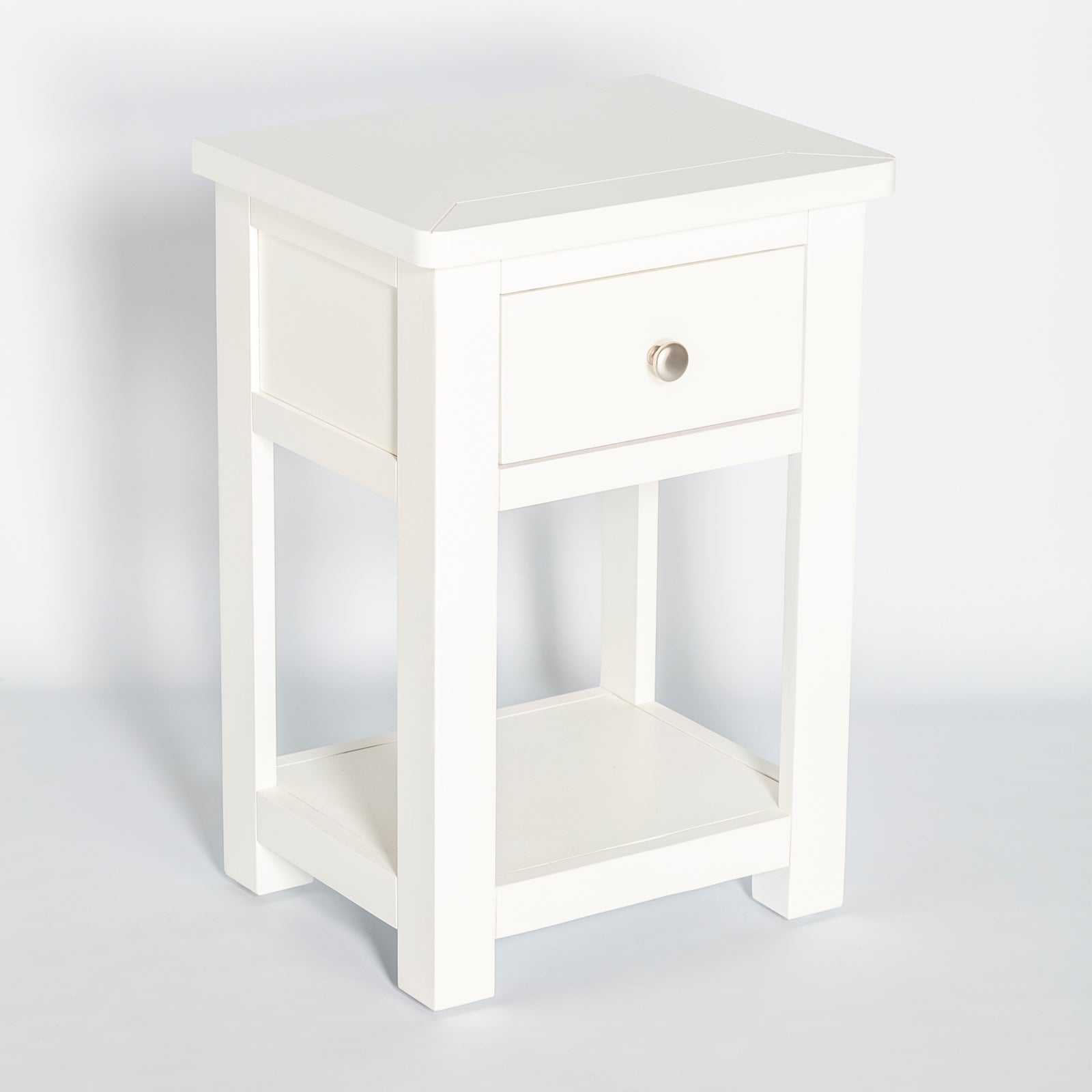 Manor White 1 Drawer Bedside Table Nightstand Fully Assembled