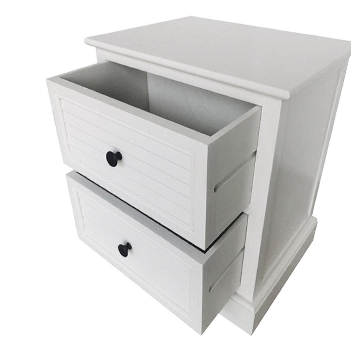 Elise White 2 Drawer Bedside Table