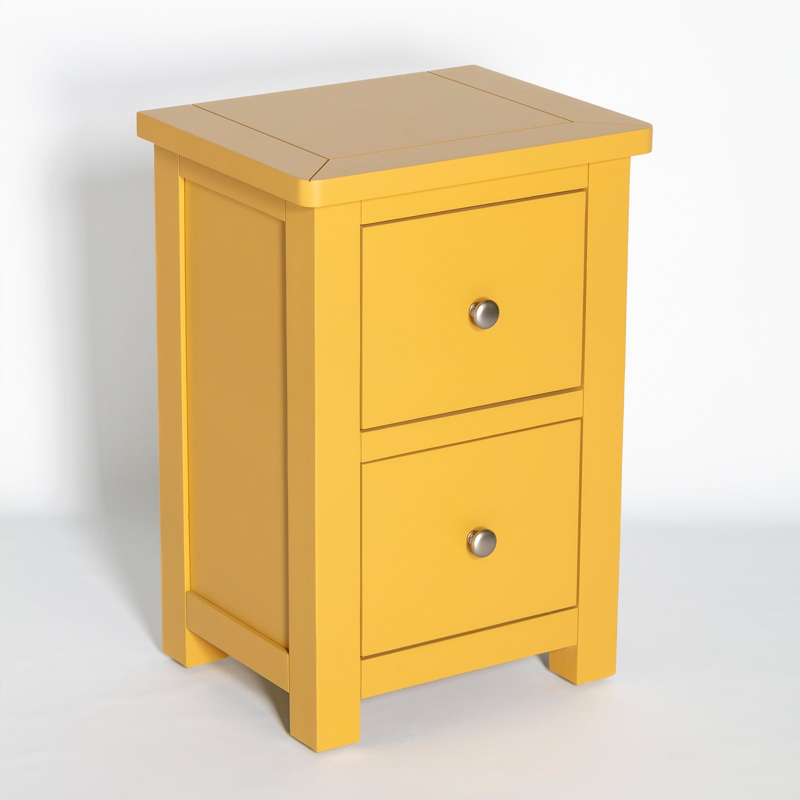 Duchy Yellow 2 Drawer Bedside Table Nightstand Fully Assembled