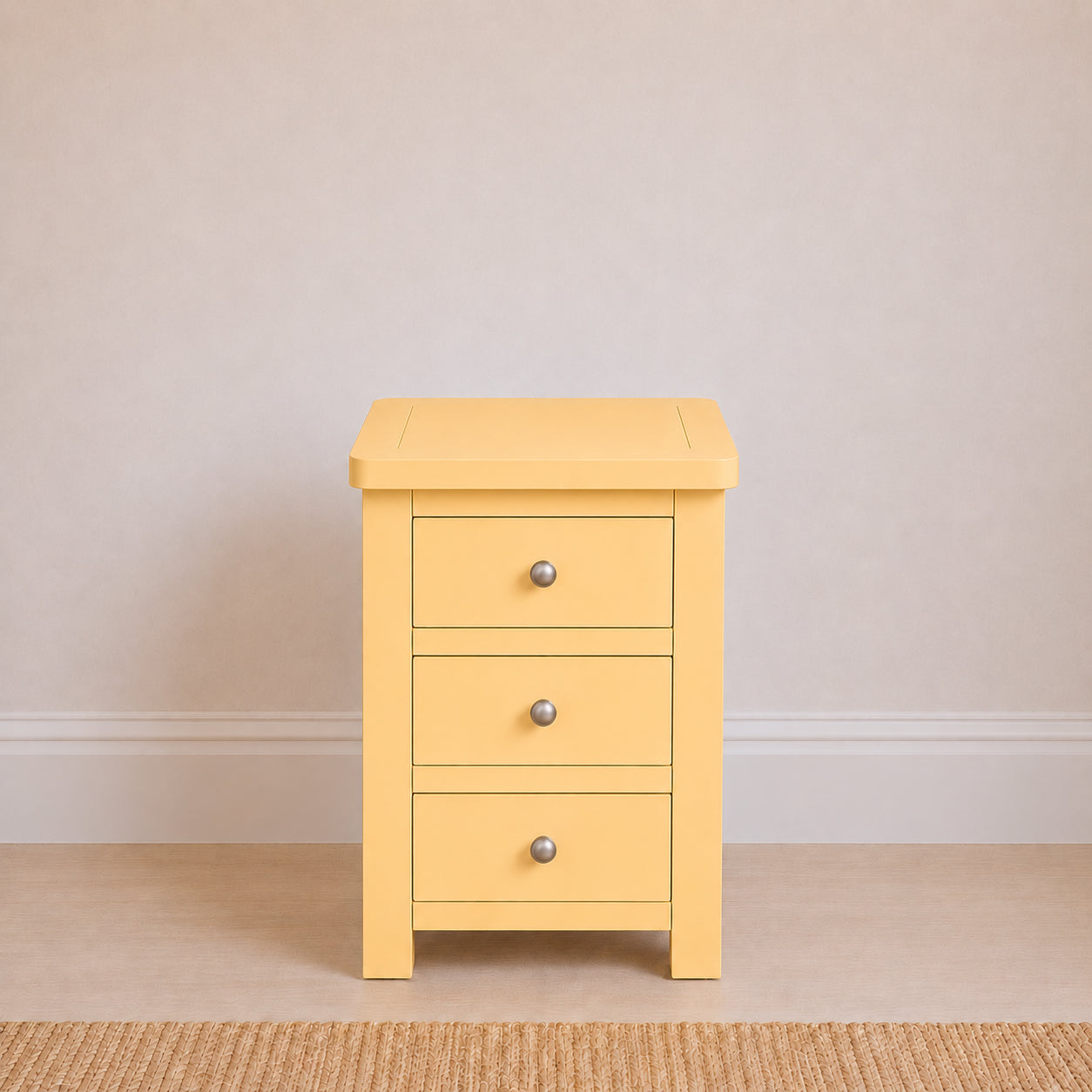 Manor Yellow 3 Drawer Bedside Table