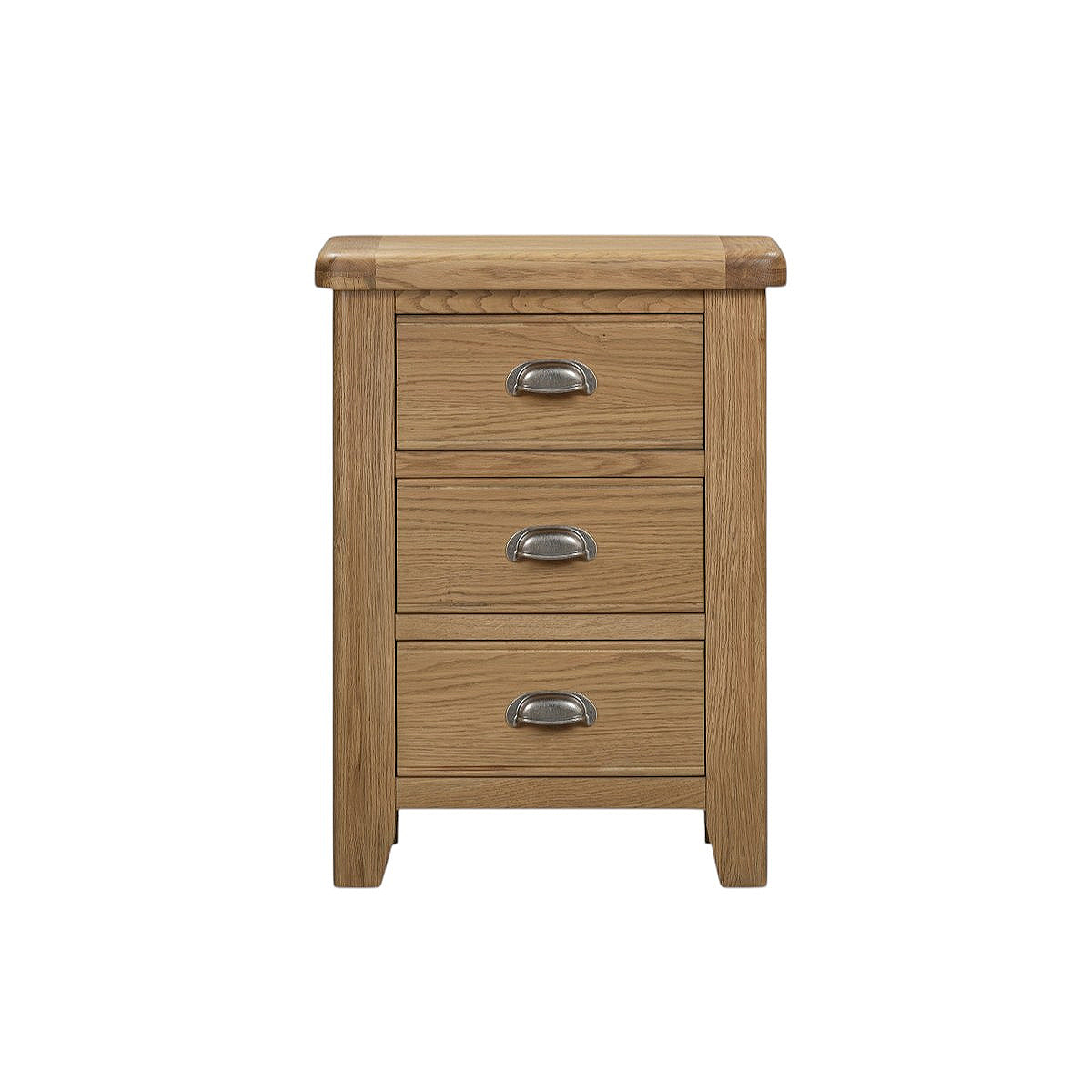 Hopwood Oak 3 Drawer Bedside Table