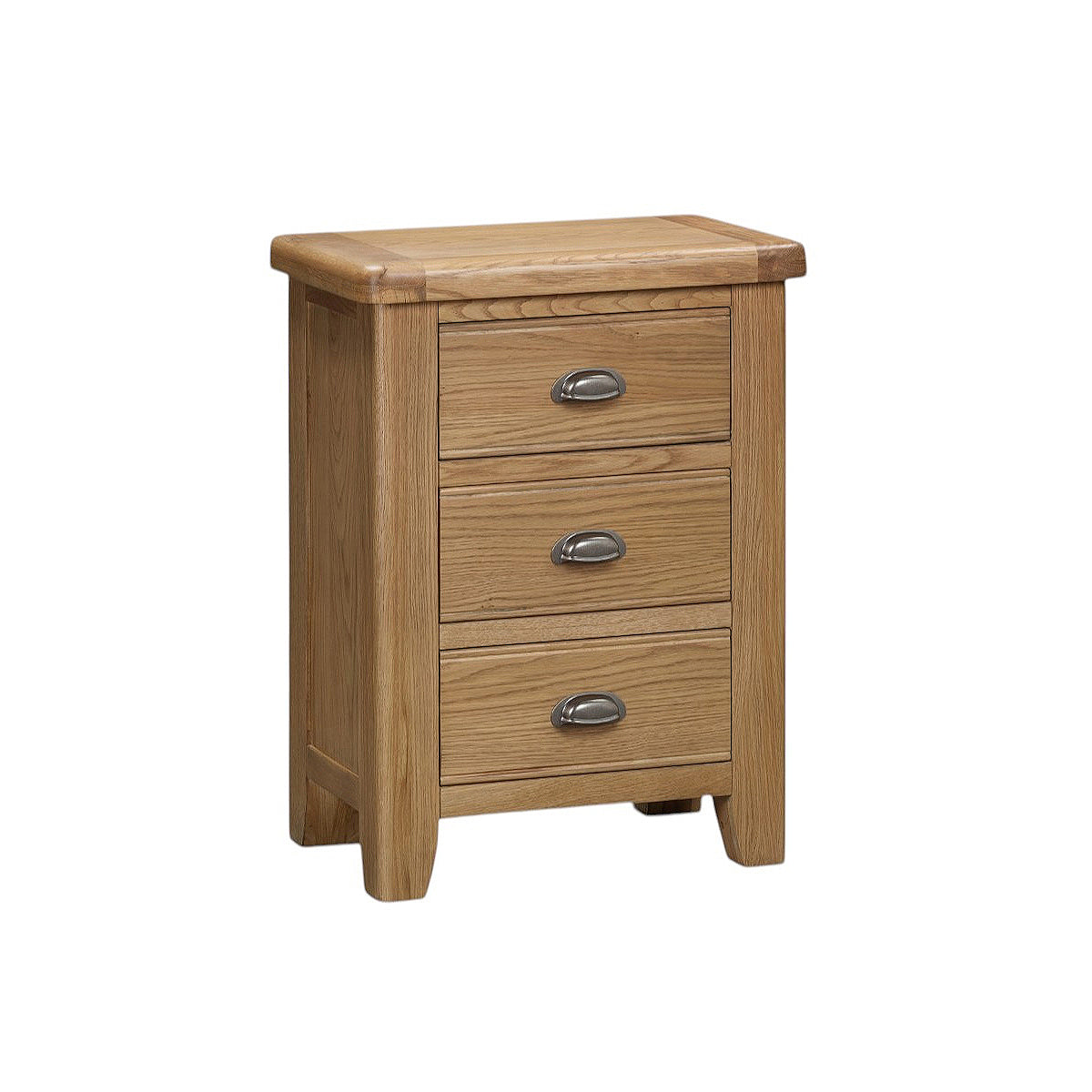 Hopwood Oak 3 Drawer Bedside Table