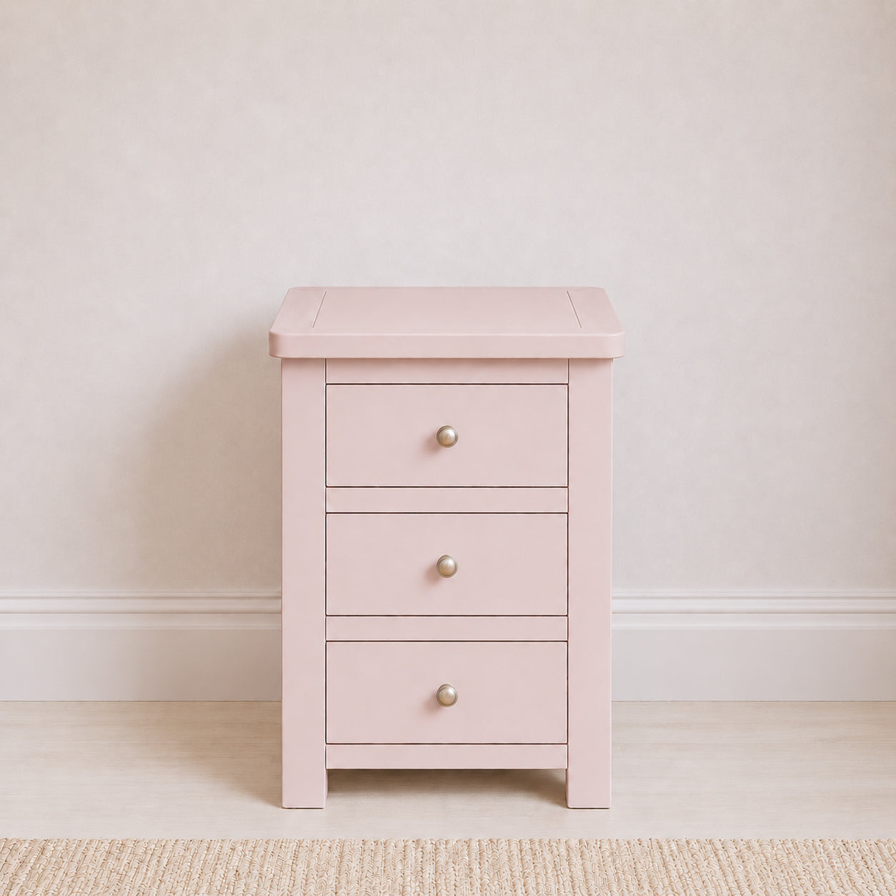 Manor Pink 3 Drawer Bedside Table