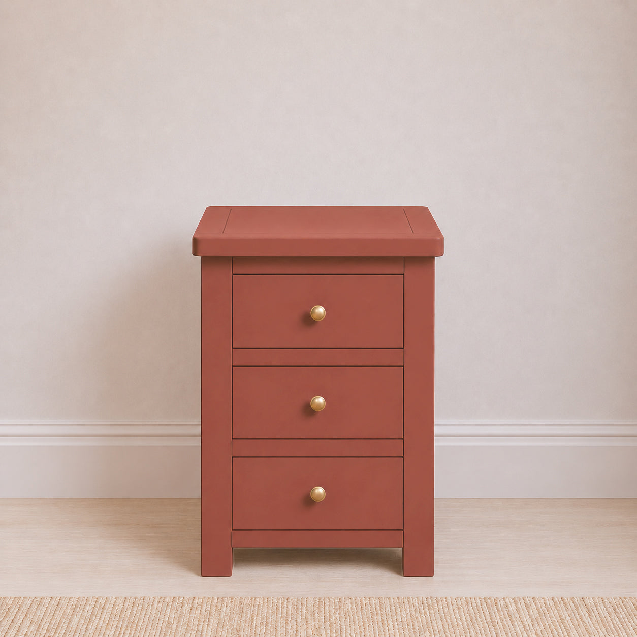 Manor Tuscan Red 3 Drawer Bedside Table