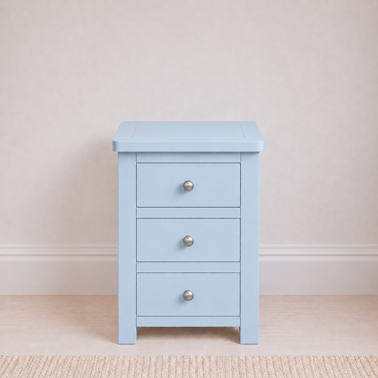 Manor Sky Blue 3 Drawer Bedside Table