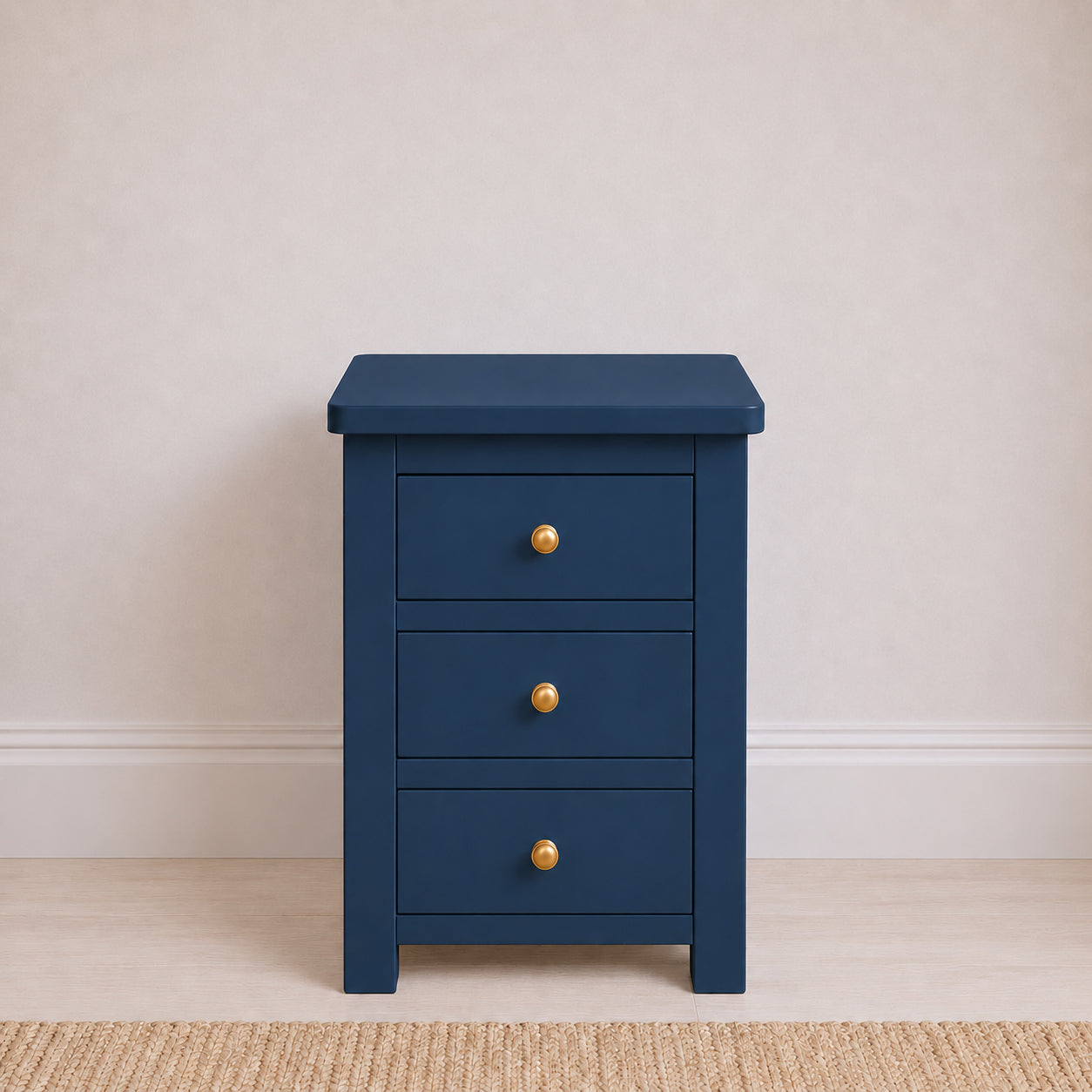 Manor Royal Blue 3 Drawer Bedside Table