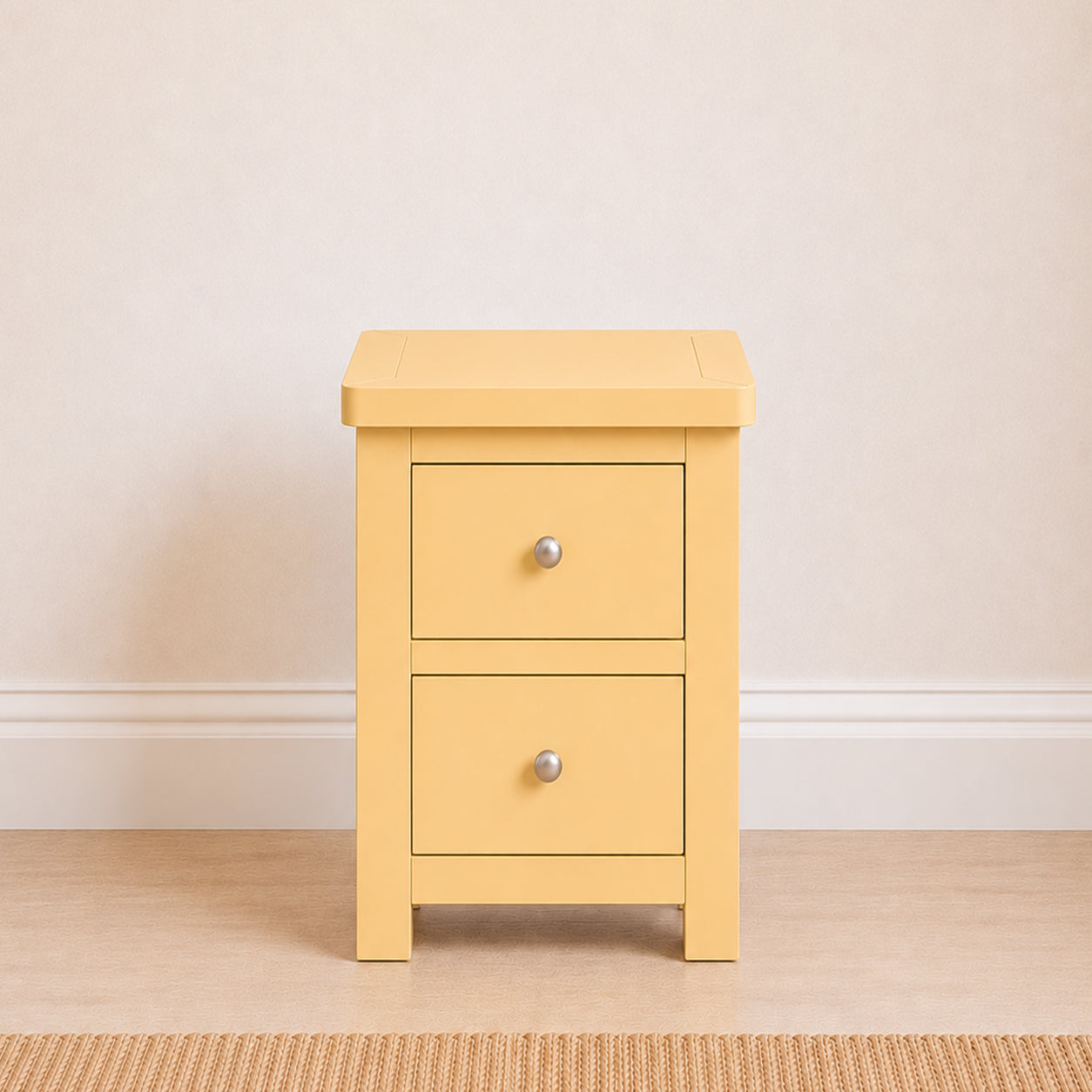 Manor Yellow 2 Drawer Bedside Table