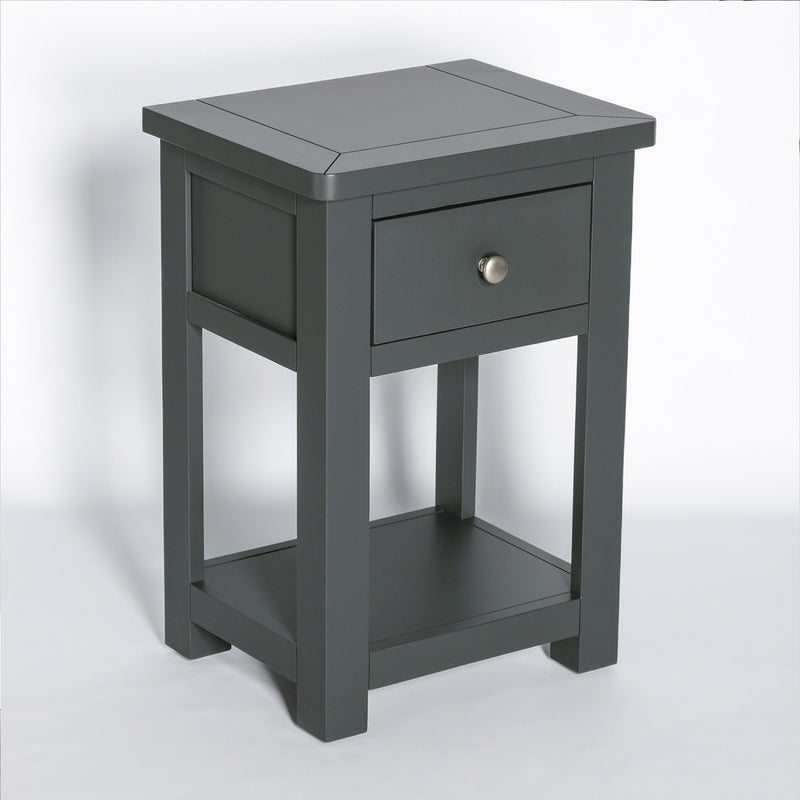 Manor Black 1 Drawer Bedside Table | Nightstand | Fully Assembled