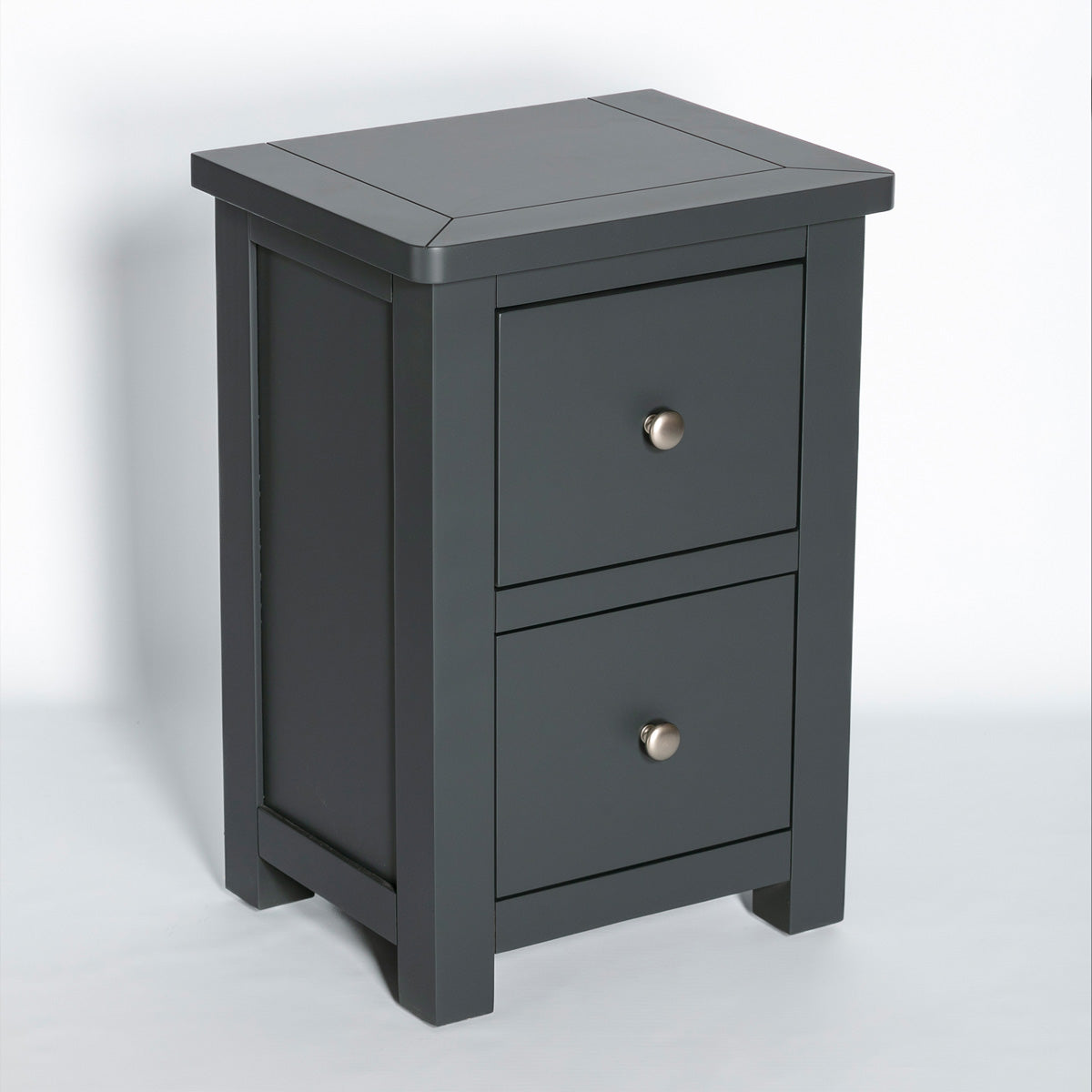 Manor Charcoal 2 Drawer Bedside Table