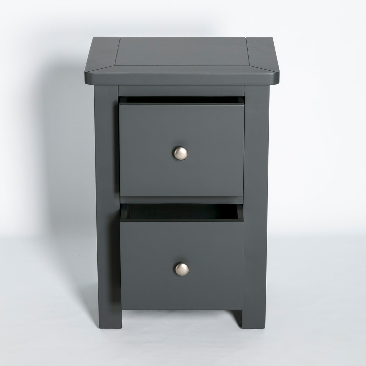 Manor Black 2 Drawer Bedside Table Nightstand Fully Assembled