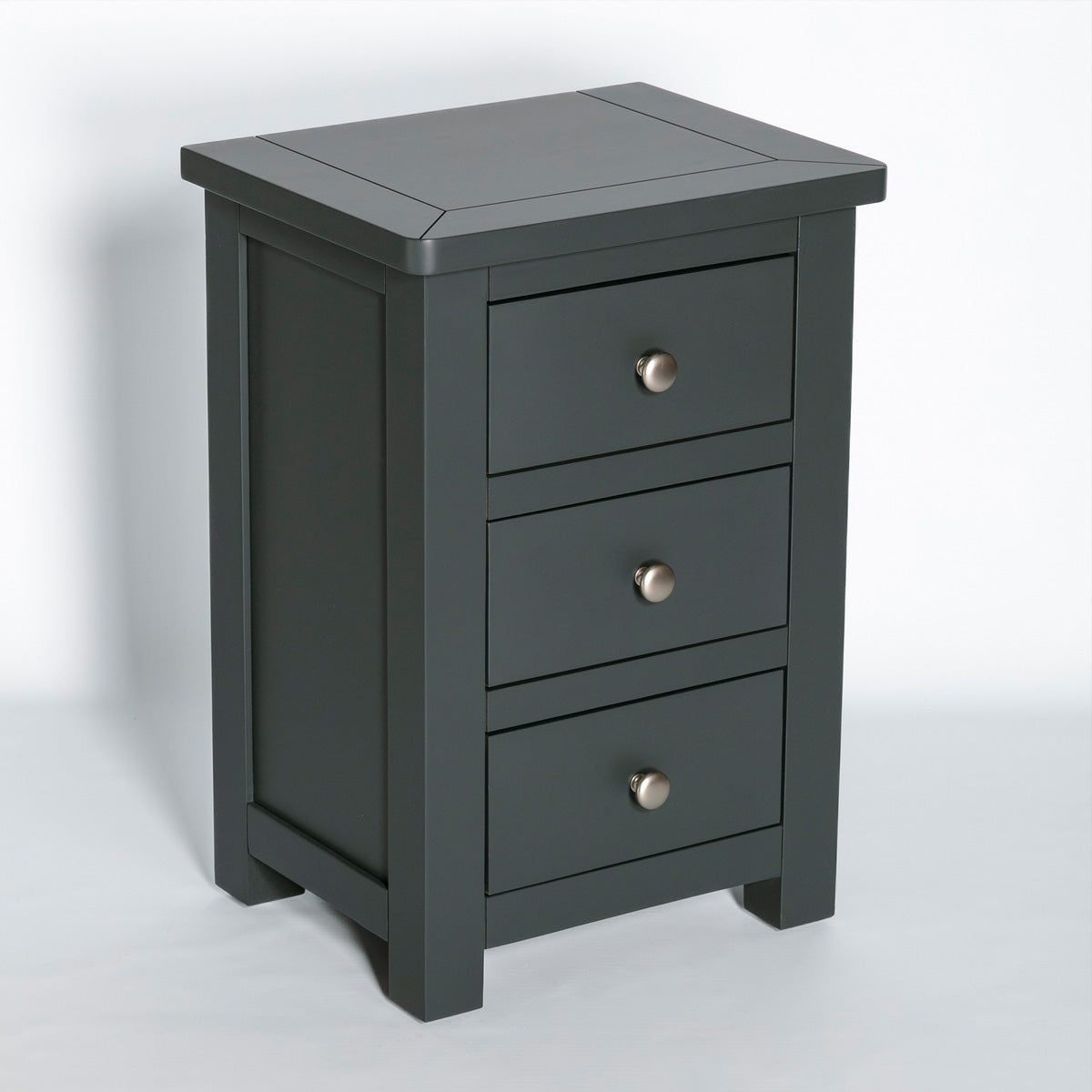 Manor Charcoal 3 Drawer Bedside Table