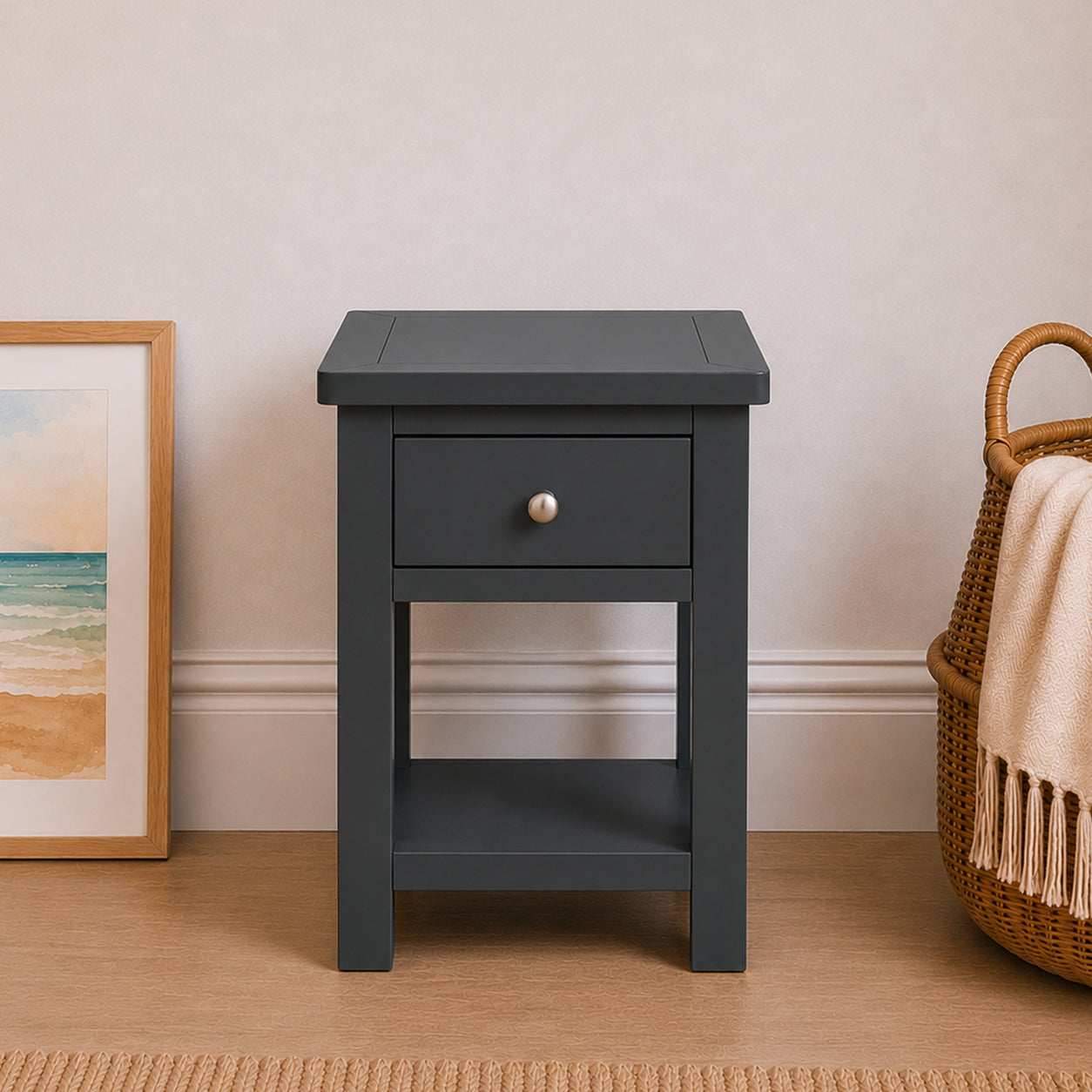 Table de chevet 1 tiroir Duchy Charcoal