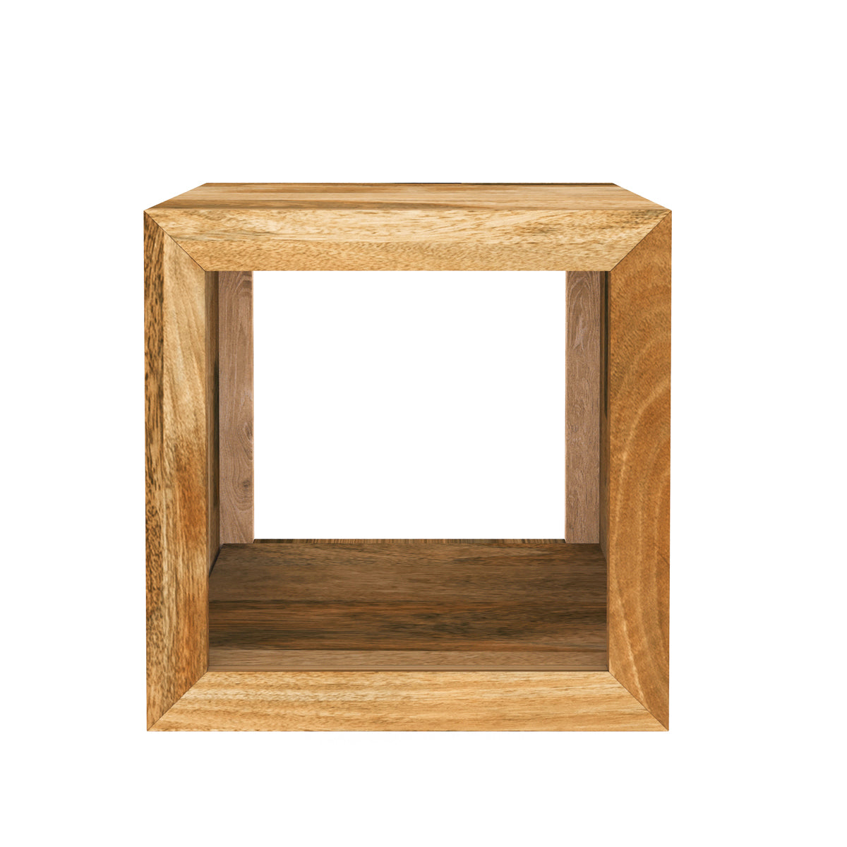 Solid Mango Wood Cube Lamp Table