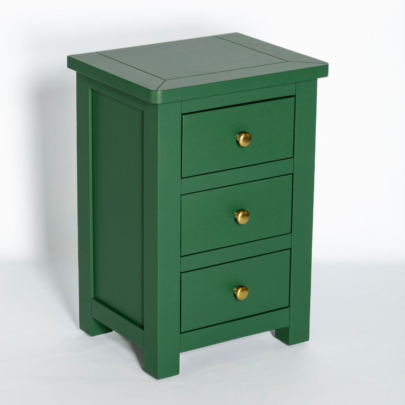 Manor Green 3 Drawer Bedside Table Nightstand Fully Assembled