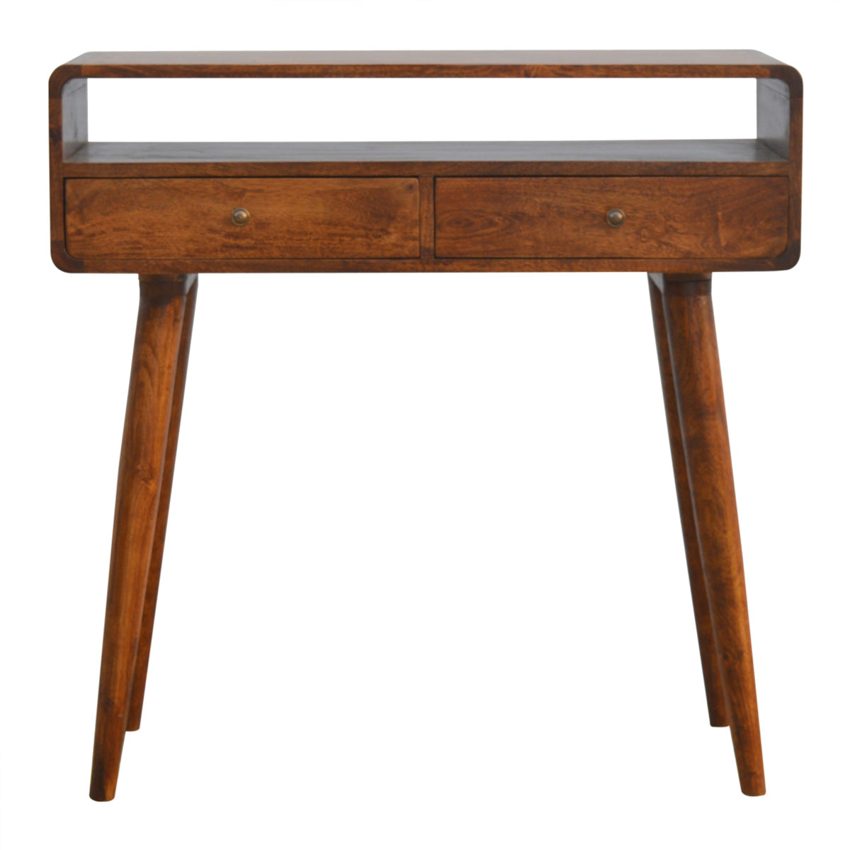 Chestnut Curved Console Table