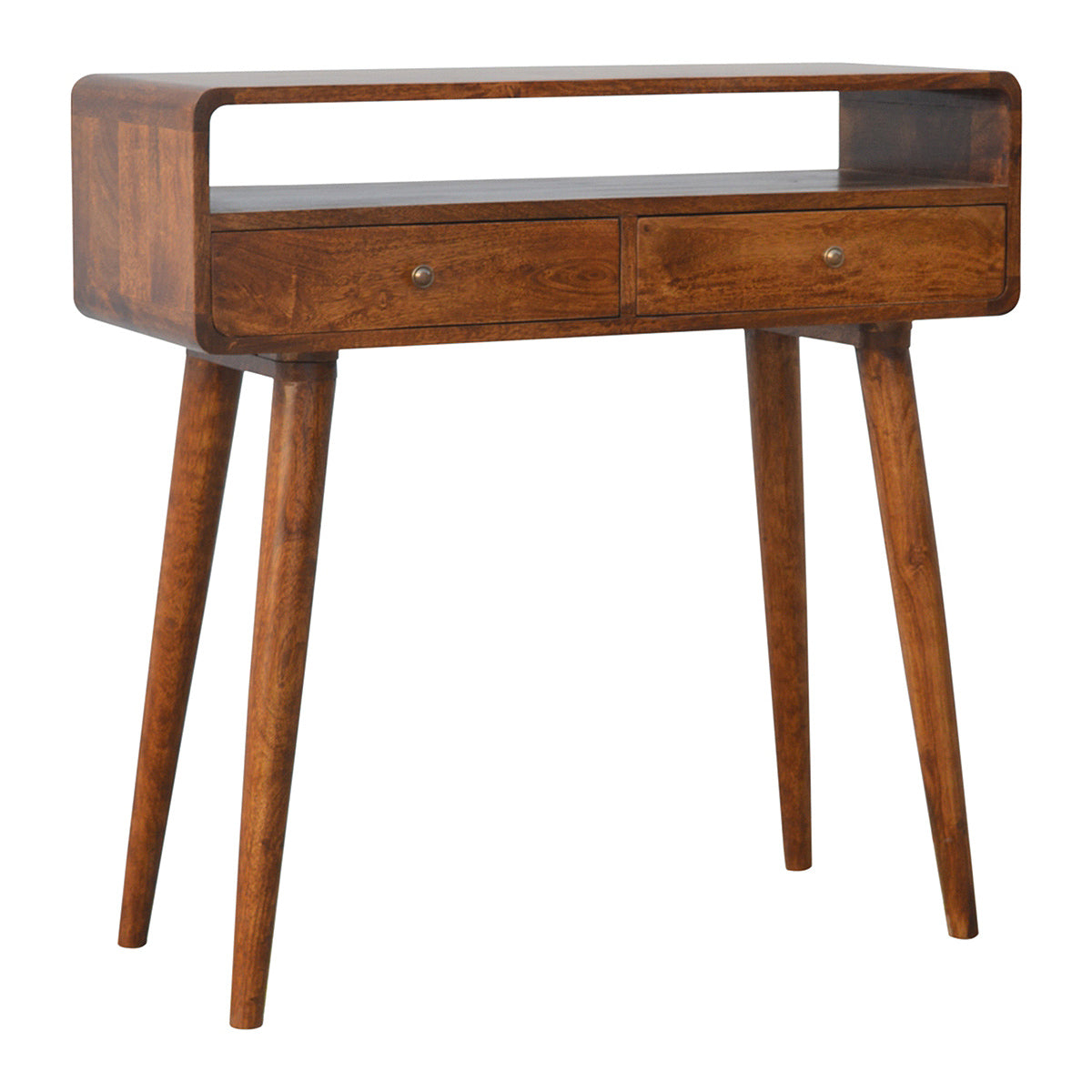 Chestnut Curved Console Table