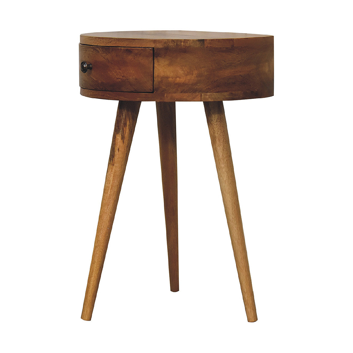 Mini Circular Wall Standing Bedside Table - 1 Drawer