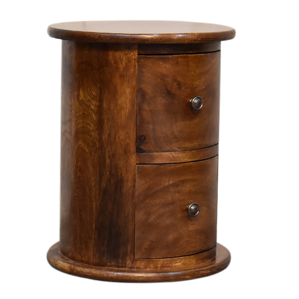 Mini 2 Drawer Classic Drum Chest - Chestnut Finish - H:40cm