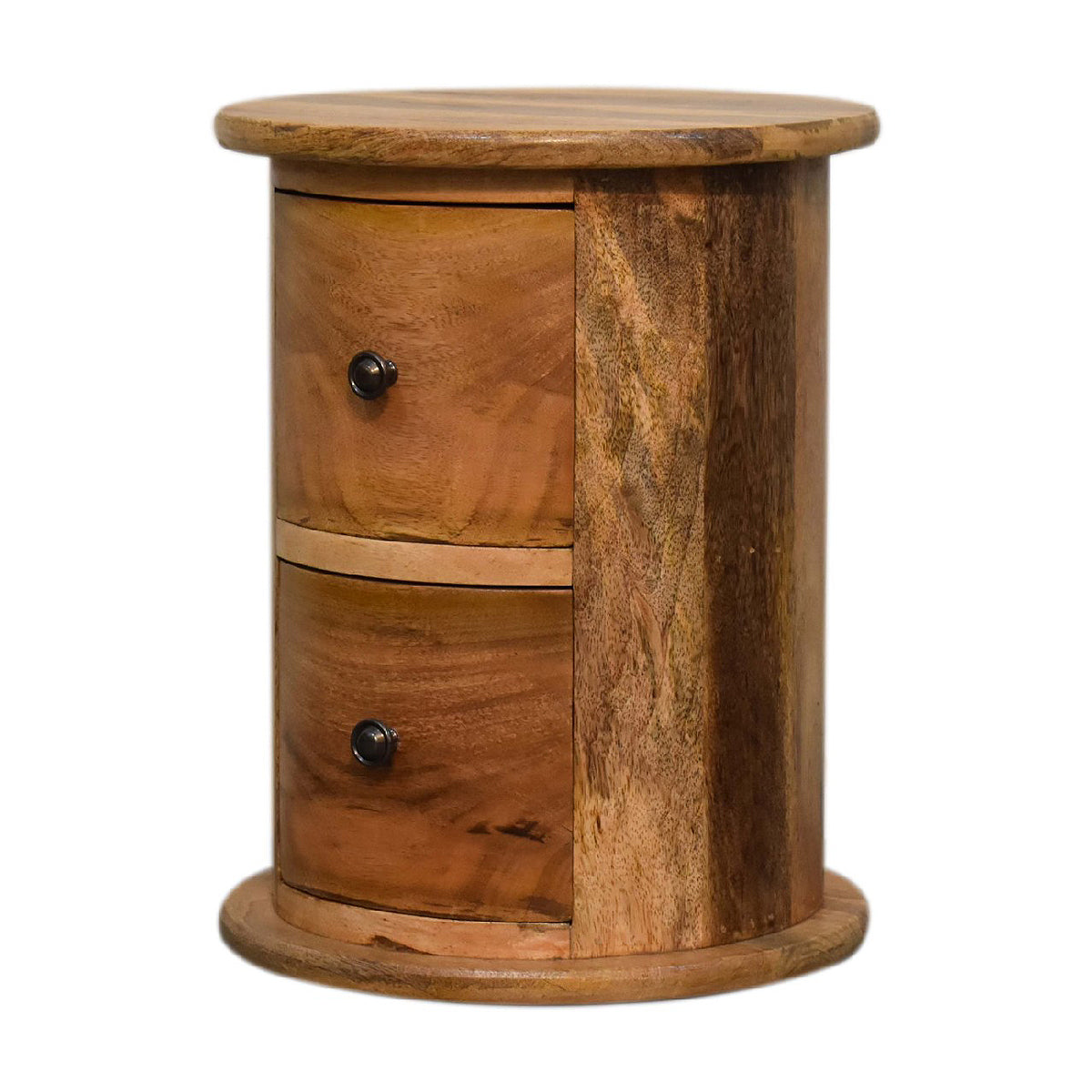 Mini 2 Drawer Classic Drum Chest - Mango Wood - H:40cm