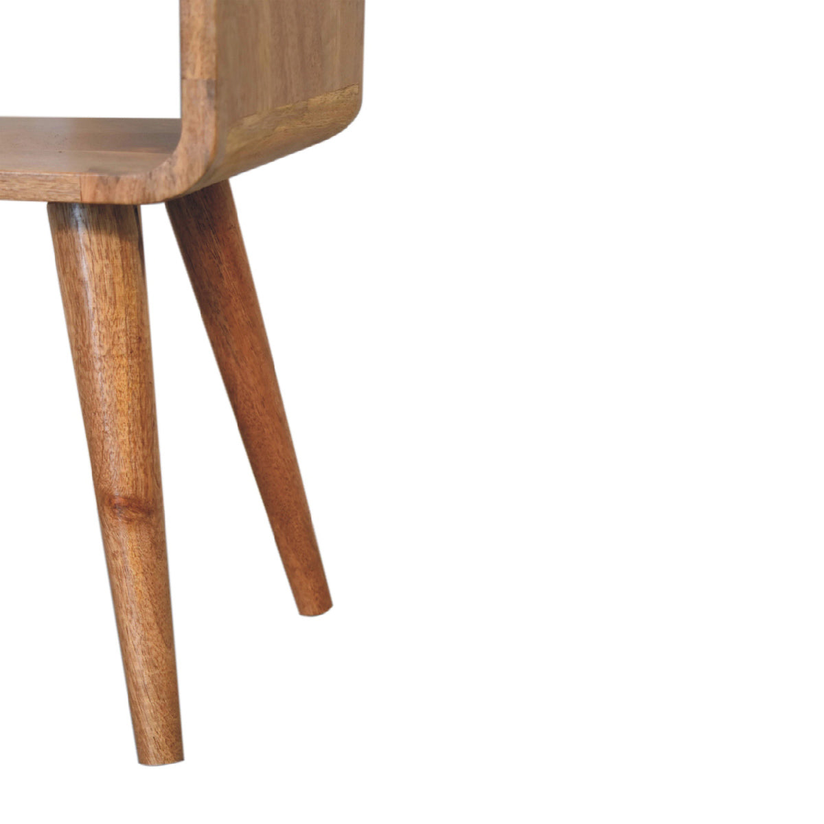 Mini Curved Open Bedside Table / Mango Wood