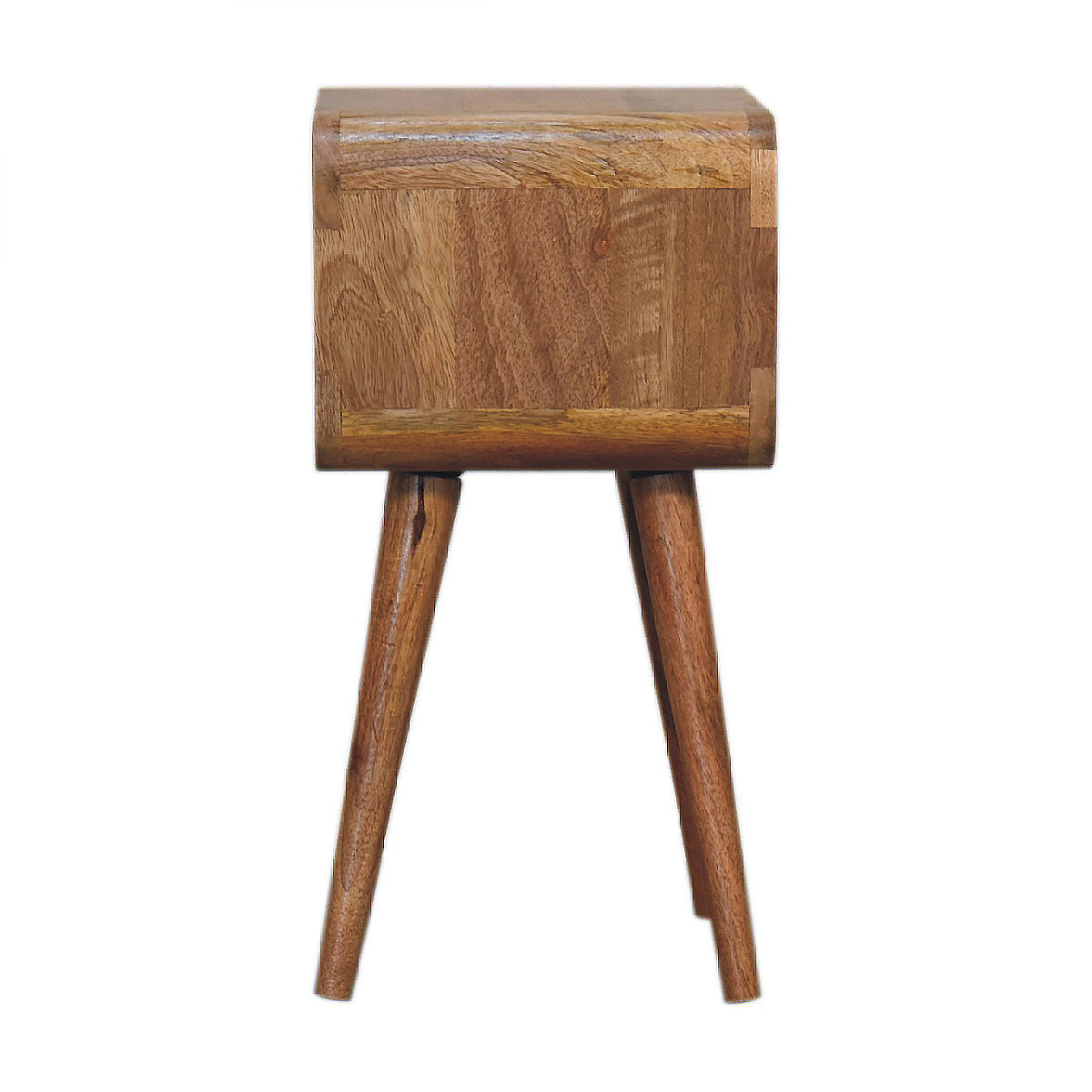 Mini Curved Open Bedside Table / Mango Wood