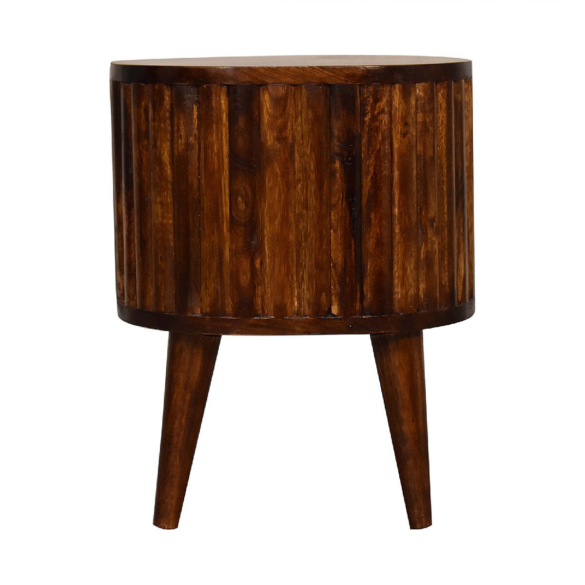 Mini Stripe Chestnut Bedside Table / Mango Wood