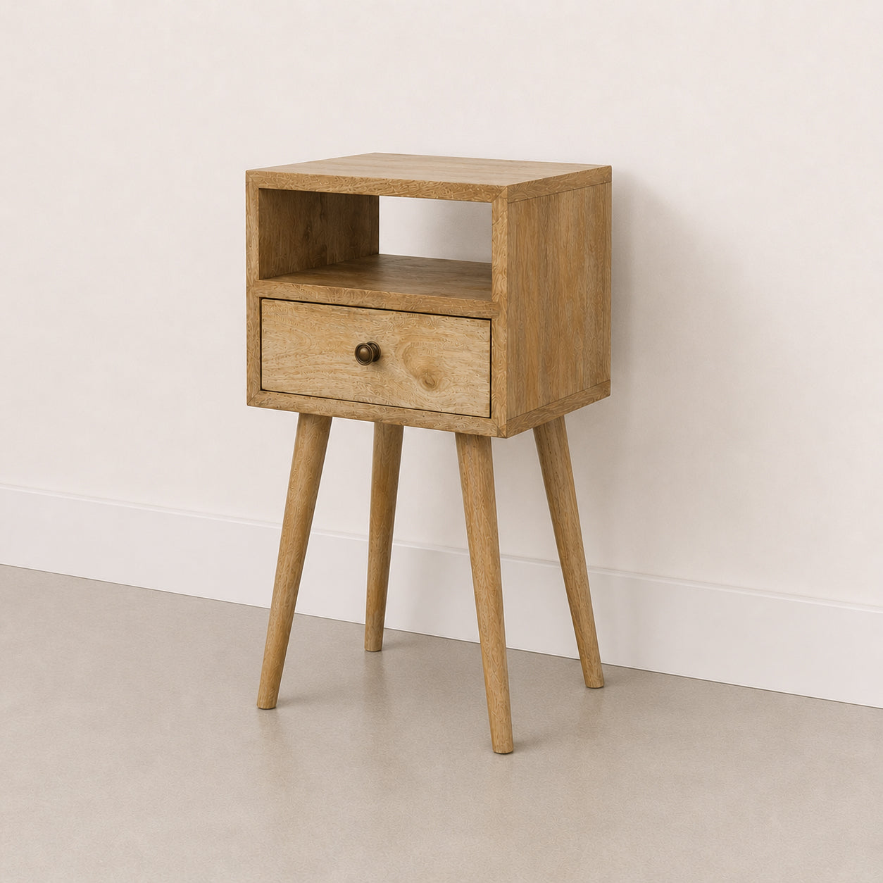 Mini Oak-Ish Bedside Table / Mango Wood