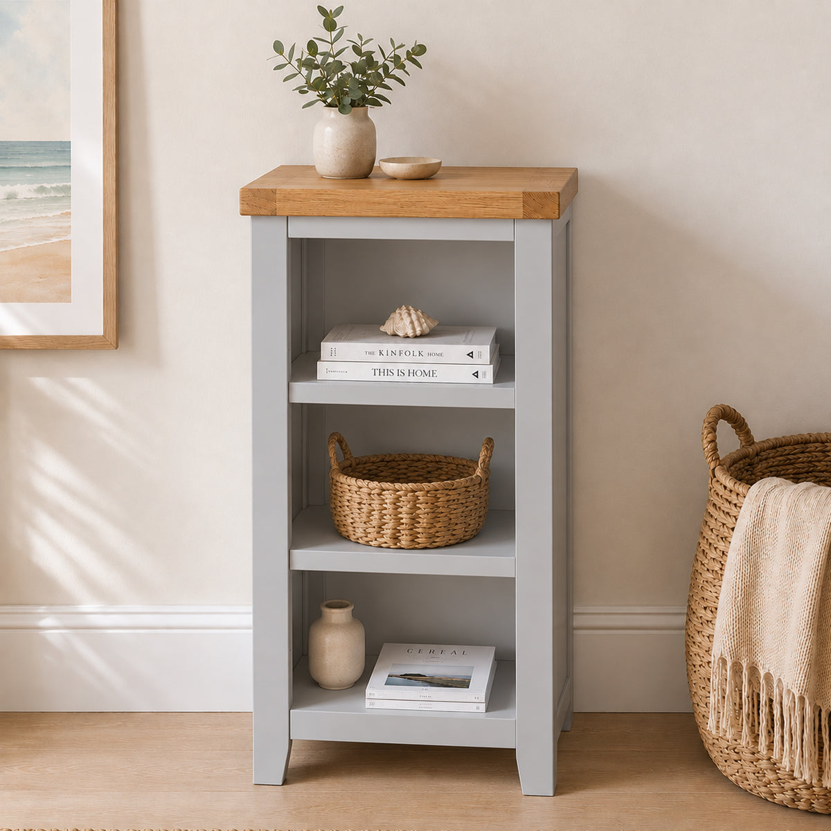 Cornish Grey Small Bookcase