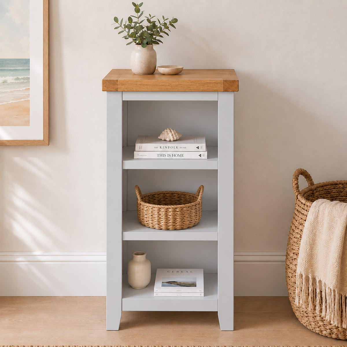 Cornish Grey Small Bookcase