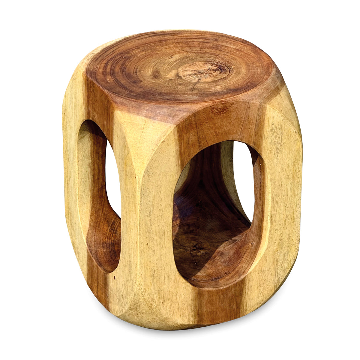 Olive Lamp Table - Solid Suar Wood