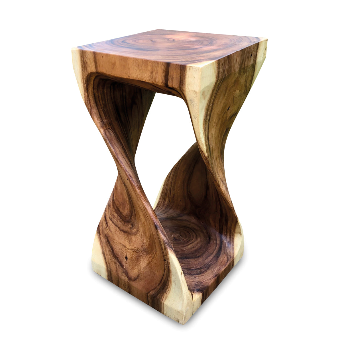 Large Twist Lamp Table - Solid Suar Wood