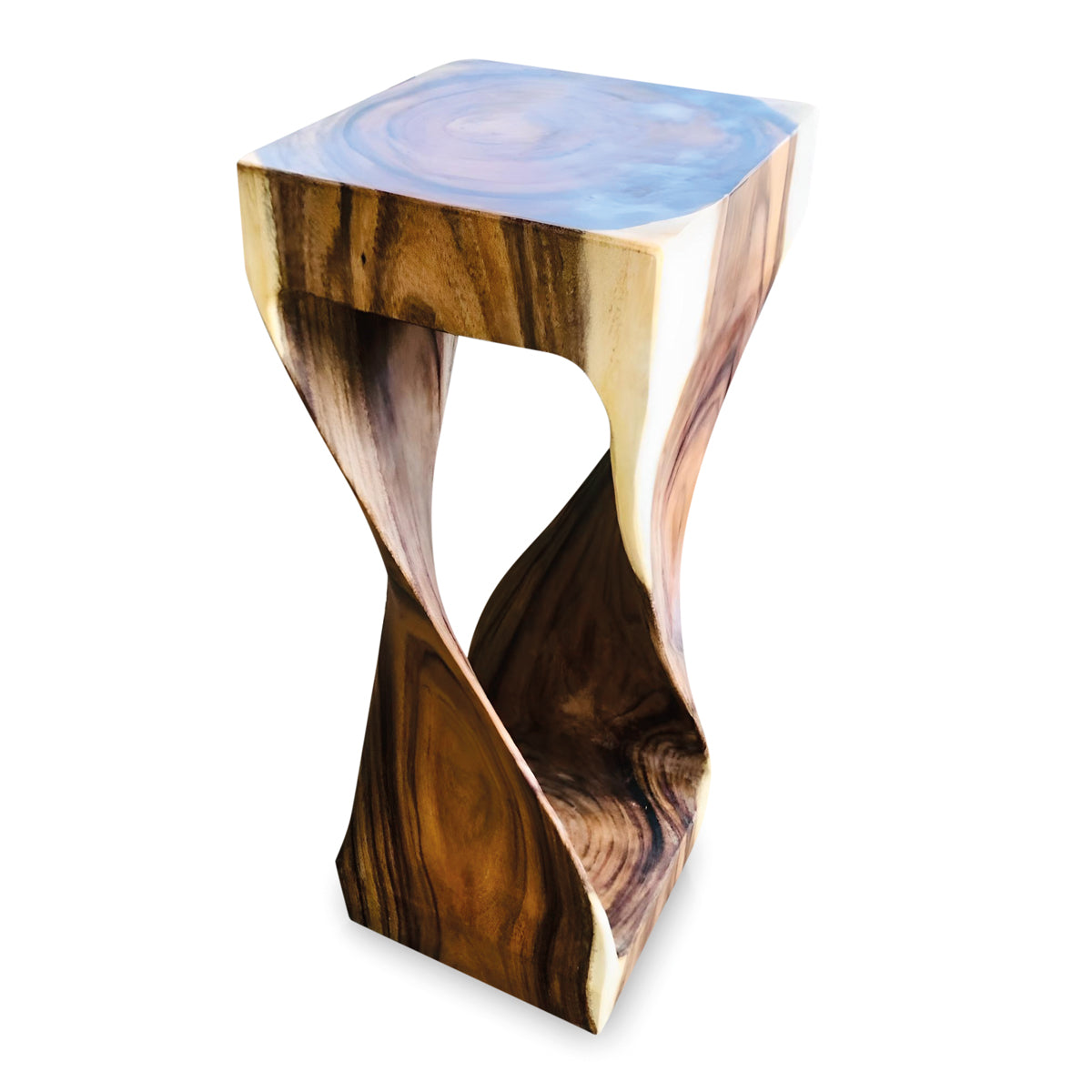 Large Twist Lamp Table - Solid Suar Wood