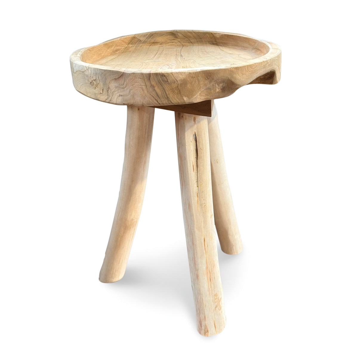 3 Leg Tray Lamp Table - Solid Teak