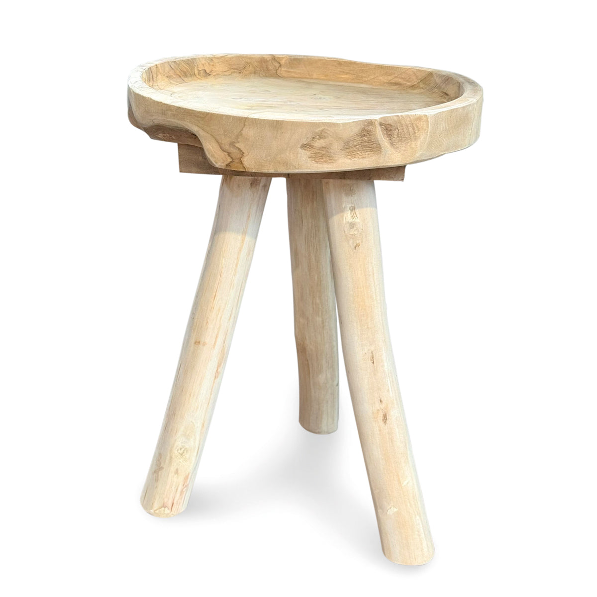3 Leg Tray Lamp Table - Solid Teak
